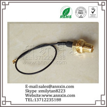 100mm (4 pulgadas) cable de coleta RF SMA mamparo hembra a ufl / u.fl / ipex para RG178